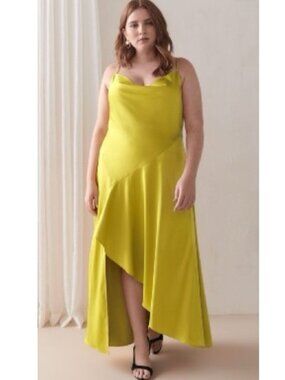Chartreuse Satin Dress